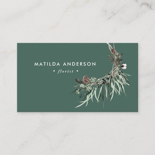Stompen waterverf florist elegant stijlvol visitekaartje (Voorkant)