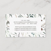 Stompen waterverf florist elegant stijlvol visitekaartje (Achterkant)