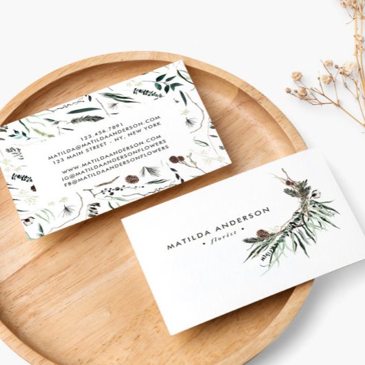 Stompen waterverf florist elegant stijlvol visitekaartje