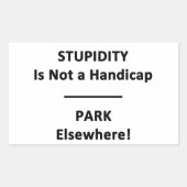 Stompheid is geen Handicap. Rechthoekige Sticker (Voorkant)