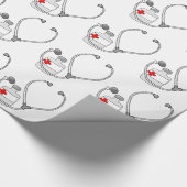 Stomppapier voor flesjes met stethoscoop cadeaupapier (Hoek)