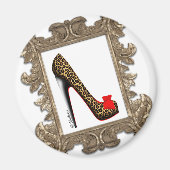 Stomppomp van leopard Stiletto Magneet (Voorkant)