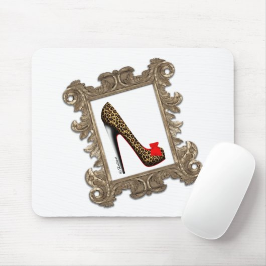 Stomppomp van leopard Stiletto Muismat (Met muis)