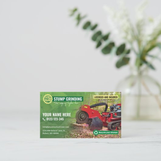 Stompslijpen, Bosbouw mulchen, land opruimen Visitekaartje (Staand voorkant)