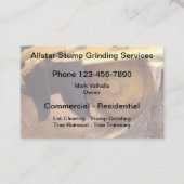 Stompslijpen en boomservice visitekaartje (Voorkant)