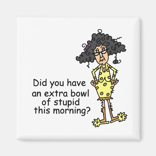 Stompzinnigheid Humor Magneet (Voorkant)