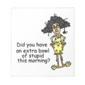 Stompzinnigheid Humor Notitieblok (Voorkant)