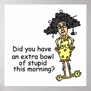 Stompzinnigheid Humor Poster