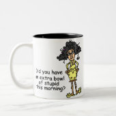 Stompzinnigheid Humor Tweekleurige Koffiemok (Links)