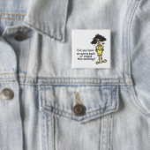Stompzinnigheid Humor Vierkante Button 5,1 Cm (In situ)