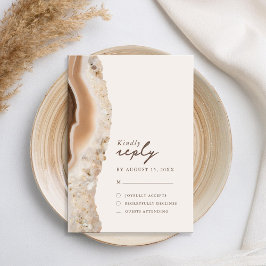 Stone Agaat Marmer Bruiloft RSVP Kaartje