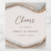 Stone Agate Marble Cheers Wine Label Wijn Etiket (Enkel label)