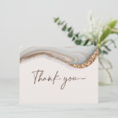 Stone Agate Marble Hartelijk dank Bedankkaart (Staand voorkant)