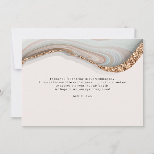 Stone Agate Marble Hartelijk dank Bedankkaart (Achterkant)