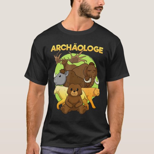 Stone Age Animals Ice Age Deer Mammoth Saber Tooth T-shirt (Voorkant)