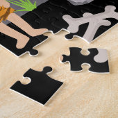 Stone Age Caveman Kinder Onder Nacht Sky Legpuzzel (Zijkant)