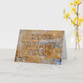 Stone Age Happy Birthday Allan Kaart (Gele Bloem)