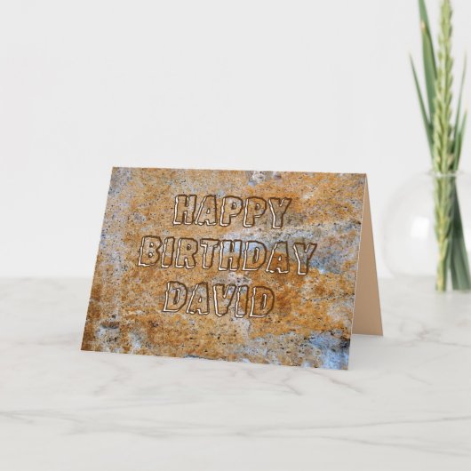 Stone Age Happy Birthday David Kaart (Voorkant)