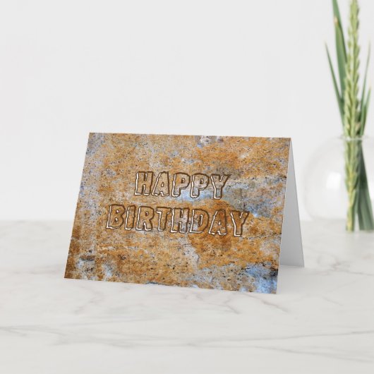 Stone Age Happy Birthday Kaart (Voorkant)