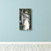 Stone Angel Black en White Canvas Afdruk (Insitu (Houten vloer))