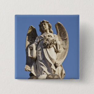 Stone Angel kijkt neer in Buenos Aires Vierkante Button 5,1 Cm