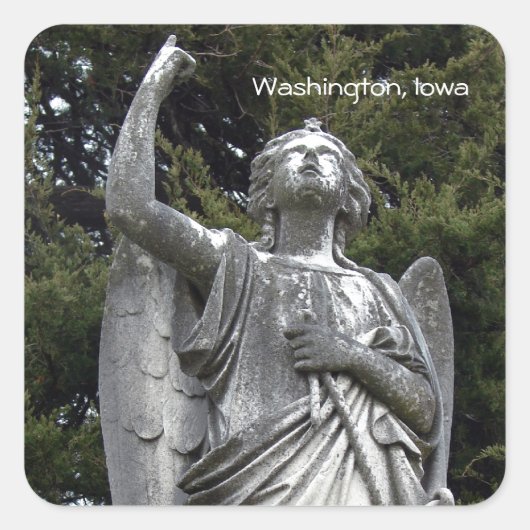 Stone Angel, Washington, Iowa Vierkante Sticker (Voorkant)