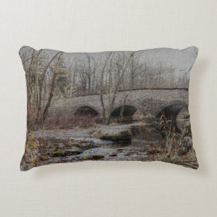 Stone Arch Bridge in Winter - Prettige feestdagen Decoratief Kussen