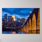 Stone Arch Bridge Minneapolis Skyline poster (Voorkant)