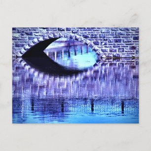 Stone Arch Bridge Water Reflections Blue Hues Briefkaart