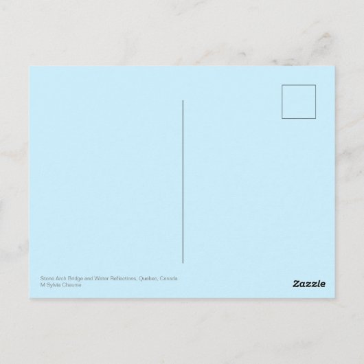 Stone Arch Bridge Water Reflections Blue Hues Briefkaart (Achterkant)