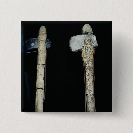 Stone Axes, prehistorisch Vierkante Button 5,1 Cm (Voorkant)