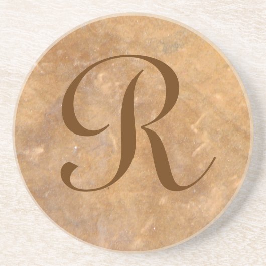 Stone Background Monogram Onderzetter (Voorkant)