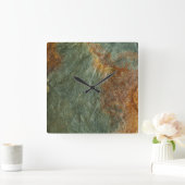 Stone Background - Slate Rock Gepersonaliseerd Sja Vierkante Klok (Huis)