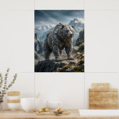 Stone Bear Berg Hooglanden Poster (Keuken)