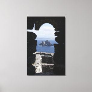 Stone Beehive Monk Huts Clochanson Skellig Michael Canvas Afdruk