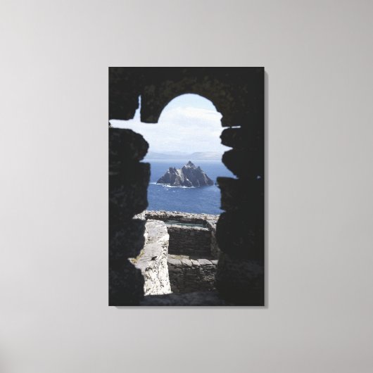 Stone Beehive Monk Huts Clochanson Skellig Michael Canvas Afdruk (Voorkant)
