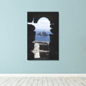Stone Beehive Monk Huts Clochanson Skellig Michael Canvas Afdruk (Insitu (Houten vloer))