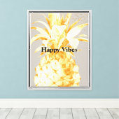 Stone Beige Cream Geel Goud Ananas Canvas Afdruk (Insitu (Houten vloer))