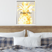 Stone Beige Cream Geel Goud Ananas Canvas Afdruk (Insitu (Slaapkamer))