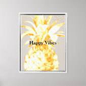 Stone Beige Cream Geel Goud Ananas Canvas Afdruk (Voorkant)