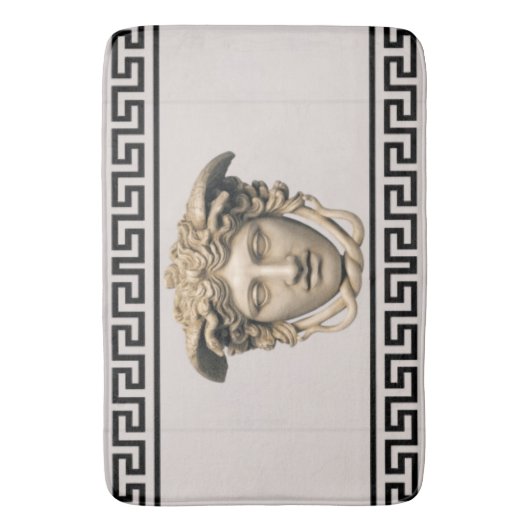Stone Beige Medusa Griekse sleutel Badmat (Voorkant Verticaal)
