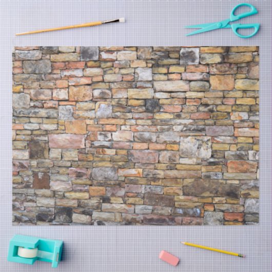 Stone Block Wall Achtergrond 20x30-decoupage Tissuepapier (Craft)