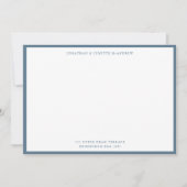 Stone Blue Classic Border Flat Note Card Notitiekaartje (Voorkant)
