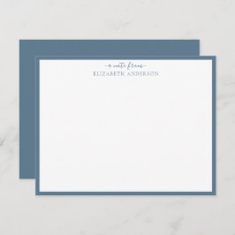 Stone Blue Classic Border Note Kaart Notitiekaartje