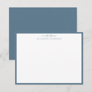 Stone Blue Classic Border Note Kaart Notitiekaartje