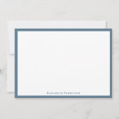 Stone Blue Elegant Modern Flat Note Card Notitiekaartje (Voorkant)