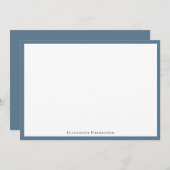 Stone Blue Elegant Modern Flat Note Card Notitiekaartje (Voorkant / Achterkant)