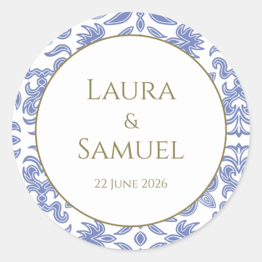 Stone Blue Patterned Stickers (Voorkant)