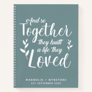 Stone Blue Romantic Quote Couple Notitieboek