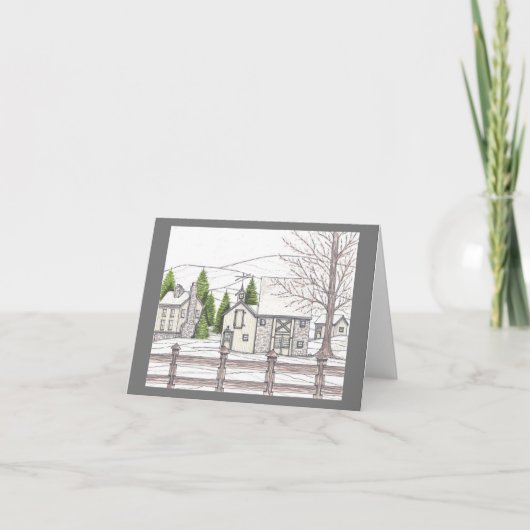 Stone Boerderij Grey Note Card Bedankkaart (Voorkant)